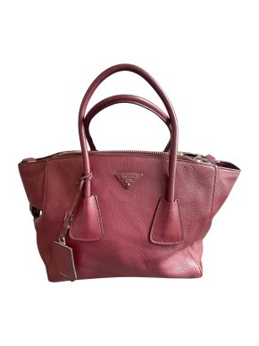 Prada Ruby Grained Leather Tote Bag
