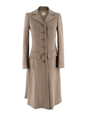 Armani Collezioni Beige Wool Duster Coat
