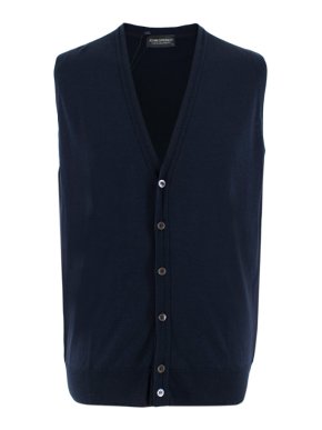 John Smedley Navy V-Neck Waistcoat