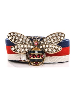 Gucci Web Stripe Bee Buckle Belt