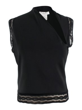 Christian Dior Black Sleeveless Knit Top