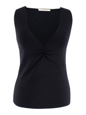 Valentino Black Ribbed Sleeveless Top