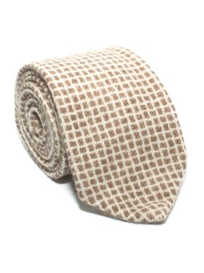M. Bardelli Beige Checked Cashmere Tie