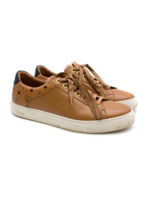 MCM Brown Leather Low Top Trainers