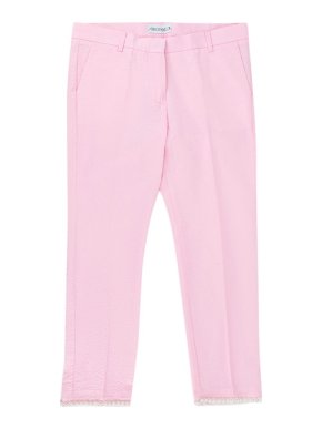 Simonetta Girls Pink Seersucker Trousers