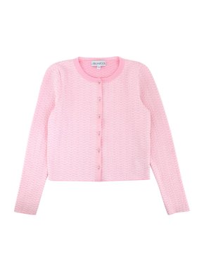 Simonetta Girls Pink Zig Zag Knit Cardigan