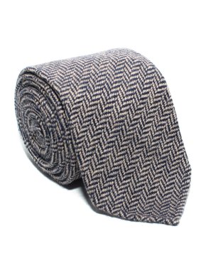 Drake's Brown Patterned Knitted Cashmere Tie