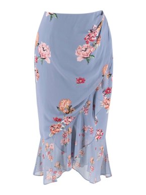 Keepsake Blue Floral Ruffle Skirt