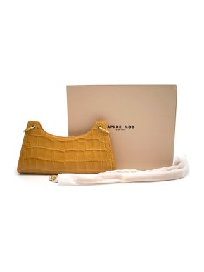 Apede Mod Lemon Croc Froggy Shoulder Bag with Chain