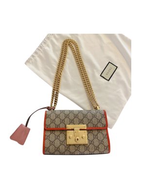 Gucci Supreme Canvas & Patent Leather Padlock Shoulder Bag