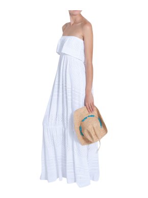 Melissa Odabash White Crochet Jersey Maxi Dress