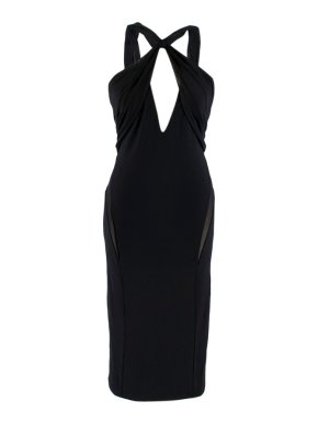 La Perla Black Midi Dress with Cross Strap