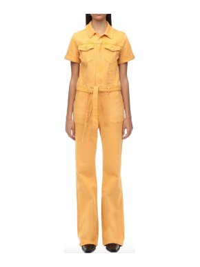 Frame Le Flare De Francoise Belted Jumpsuit Marigold