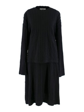 Jil Sander Black Wool Blend 2 Piece Skirt & Top