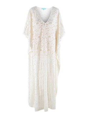 Melissa Odabash Cream Abigail Lace Maxi Kaftan