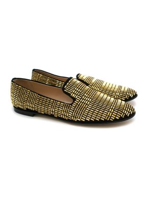 Giuseppe Zanotti Gold Studded Suede Loafers
