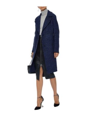 Elie Tahari indigo double breasted coat