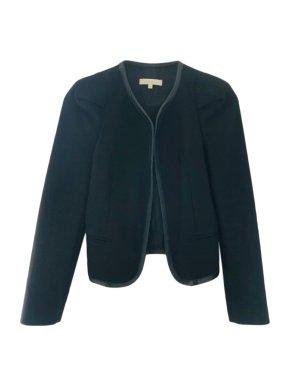 Sandro Black Leather Trim Jacket