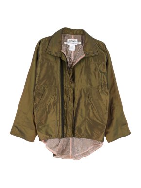 Chanel Identification Oversize Iridescent Silk Jacket