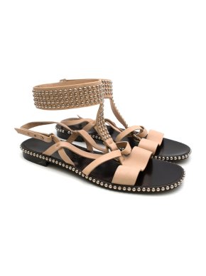 Salvatore Ferragamo Beige Studded Sandals