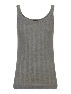 Dolce & Gabbana Grey Ribbed Knit Top