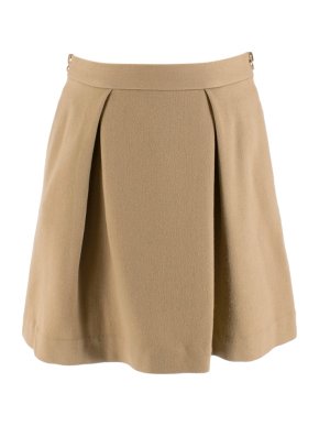 Phillip Lim Tan Wool Blend Pleated Mini Skirt