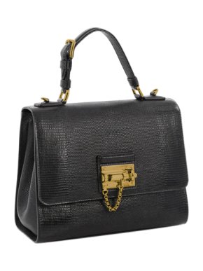 Dolce & Gabbana Monica Lizard Embossed Medium Bag