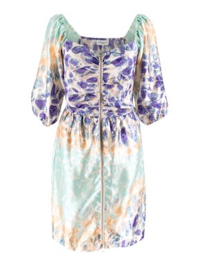 Hoffmann Hoffman Printed Zip Front Satin Dress