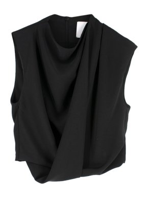 Acler Black Draped Sleeveless Blouse