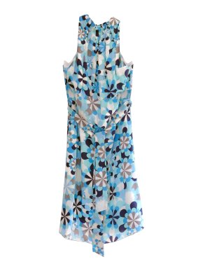 Love Moschino Blue Pleated High Neck Dress