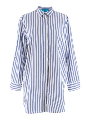 MIH M.I.H Jeans Blue and White Striped Cotton Oversized Shirt