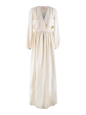 Roksanda Ilincic Ivory Crepe Wool Button Down Gown