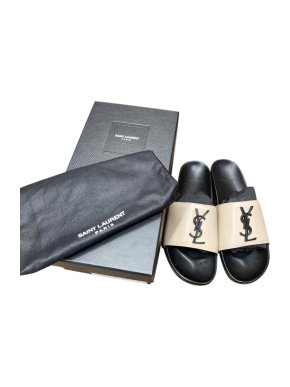 Saint Laurent Beige Joan Slides