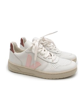 Veja White and Pink V-10 Trainers