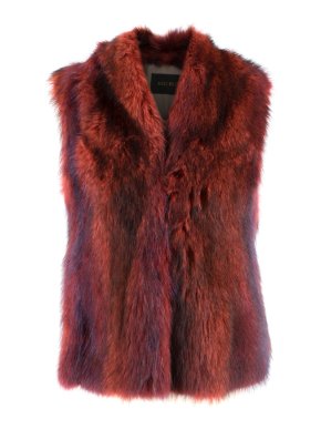 Hockley Red Real Fur Gilet Jacket