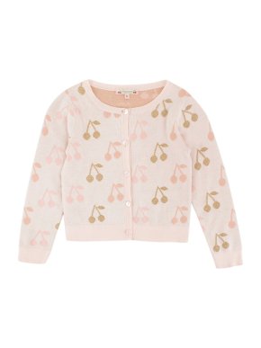Bonpoint Girls Pink Cherry Cardigan