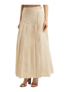 Max Mara Pleated Linen Evelin Skirt