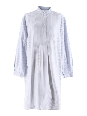 The Sleep Shirt Blue & White Striped Oxford Tunic