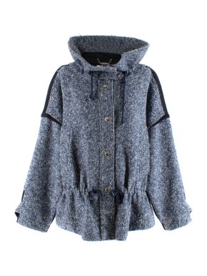 Chloe Blue & White Oversized Tweed Jacket