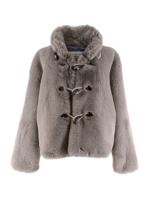 Golden Goose Deluxe Brand Grey Faux Fur Jacket