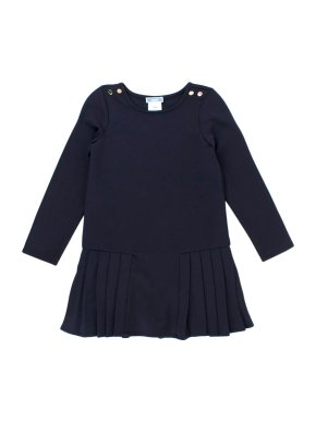 Jacadi Girls Navy Long Sleeve Pleated Dress