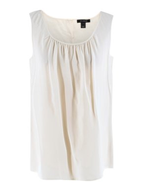 St John Cream Sleeveless Silk Blouse