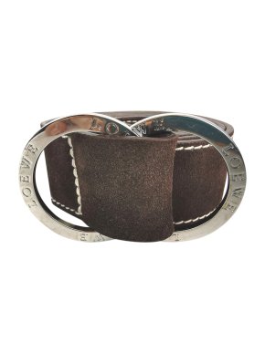 Loewe Brown Suede Double Ring Buckle Belt