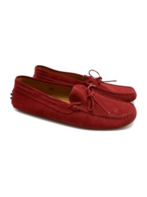 Tod's Red Suede Gommino Driving Shoes