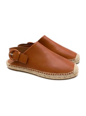 Celine Tan Leather Slip On Espadrilles