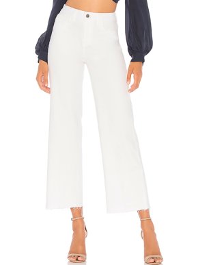 L'Agence Danica White High Rise Cropped Jeans