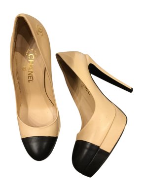 Chanel Two-Tone Platform Leather Pumps