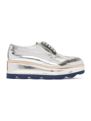 Prada Silver Wave Platform Brogues
