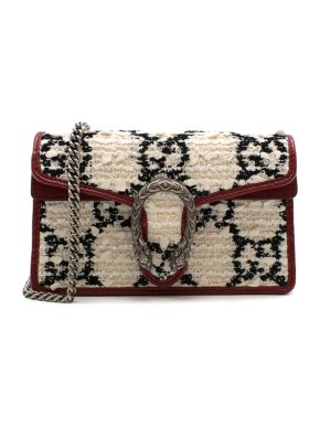 Gucci Dionysus Super Mini Leather-Trimmed Tweed Shoulder Bag