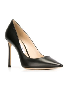 Jimmy Choo Romy 100 Black Leather Pumps